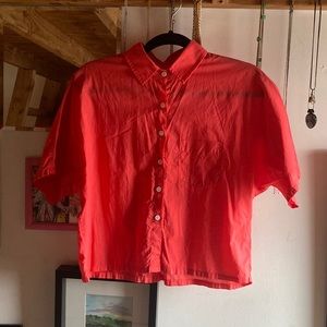 Band of Outsiders button down short sleeve blouse